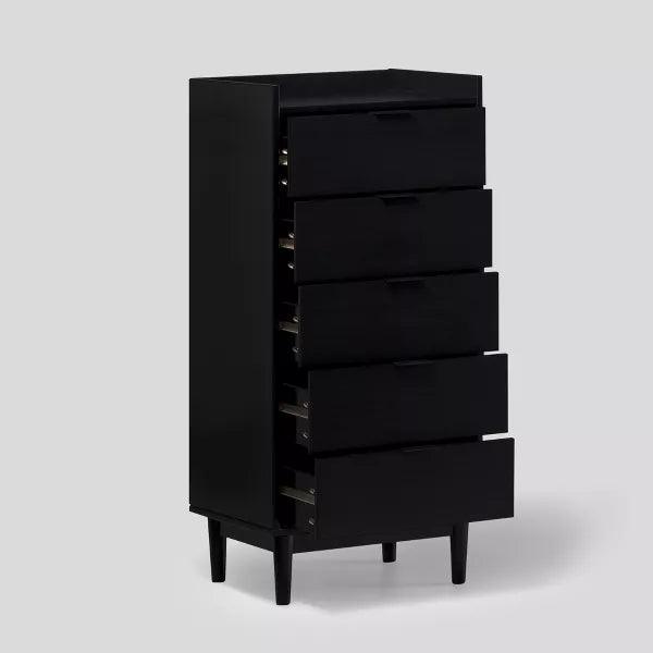 Alhome Black Unit Drawers: Sleek and Versatile Storage Unit in Compressed Wood - ALHOME