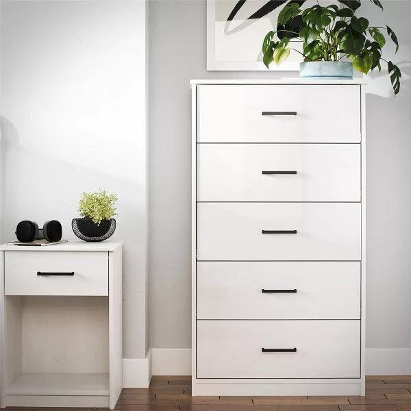 Alhome White Unit Drawers: Modern and Functional Storage Unit in Compressed Wood - ALHOME