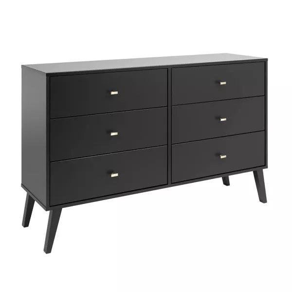 Alhome Black Unit Drawers: Stylish and Spacious Storage Unit in Compressed Wood - ALHOME