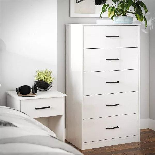 Alhome White Unit Drawers: Modern and Functional Storage Unit in Compressed Wood - ALHOME