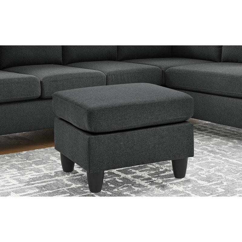 Alhome Linen Gray Pouf Malaysian Wood, Linen Fabric, Gray Color (60x45x50) - Zrafh.com - Your Destination for Baby & Mother Needs in Saudi Arabia