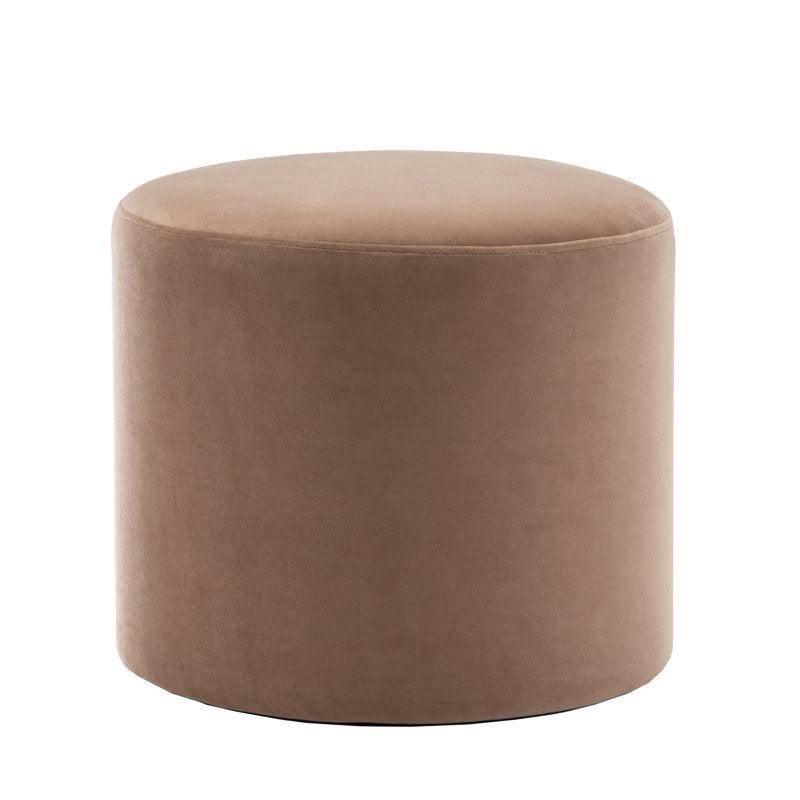 Alhome Velvet Beige Pouf Malaysian Wood, Velvet Fabric, Beige Color (40x40x40) - ALHOME