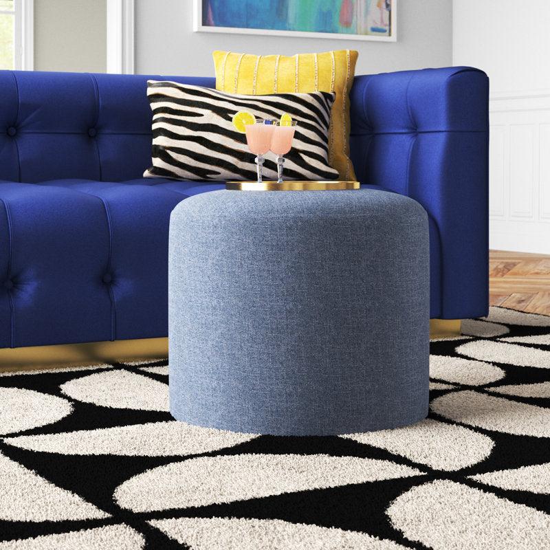 Alhome الكتان الأبيض بوف الخشب الماليزي، قماش الكتان، اللون الأبيض (40x40x40)