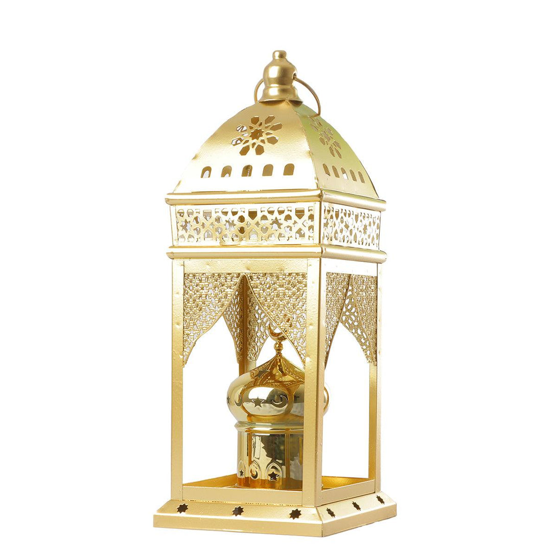 Family Ship Iron Ramadan lantern with golden lighting - ALHOME