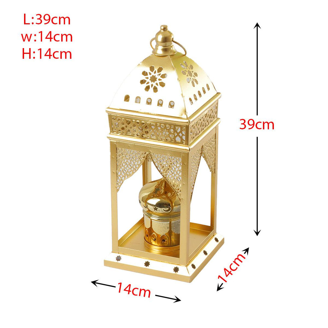 Family Ship Iron Ramadan lantern with golden lighting - ALHOME