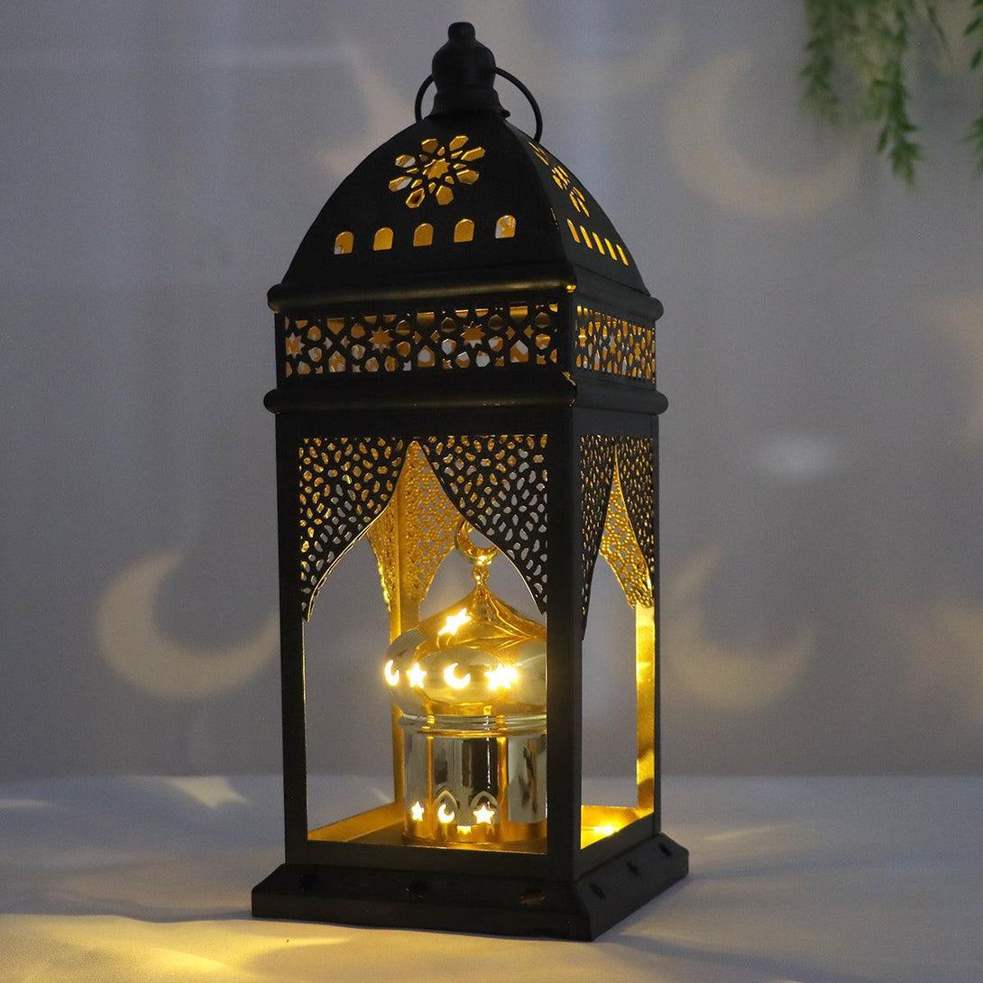 Family Ship Iron Ramadan lantern with black lighting - ALHOME