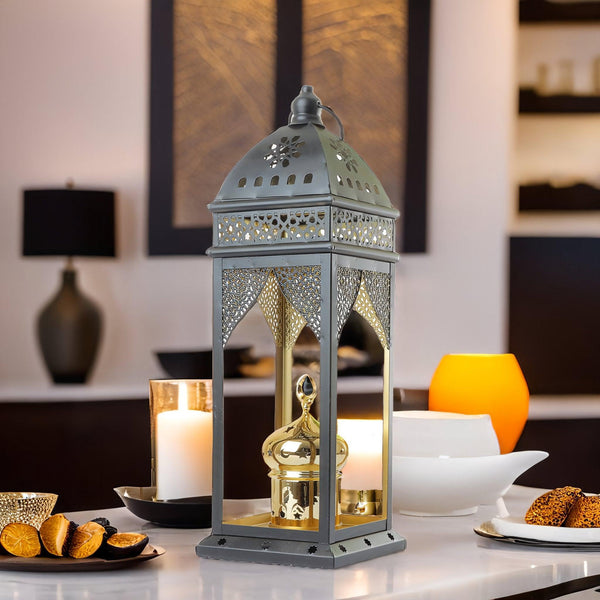 Family Ship Iron Ramadan lantern with black lighting - ALHOME