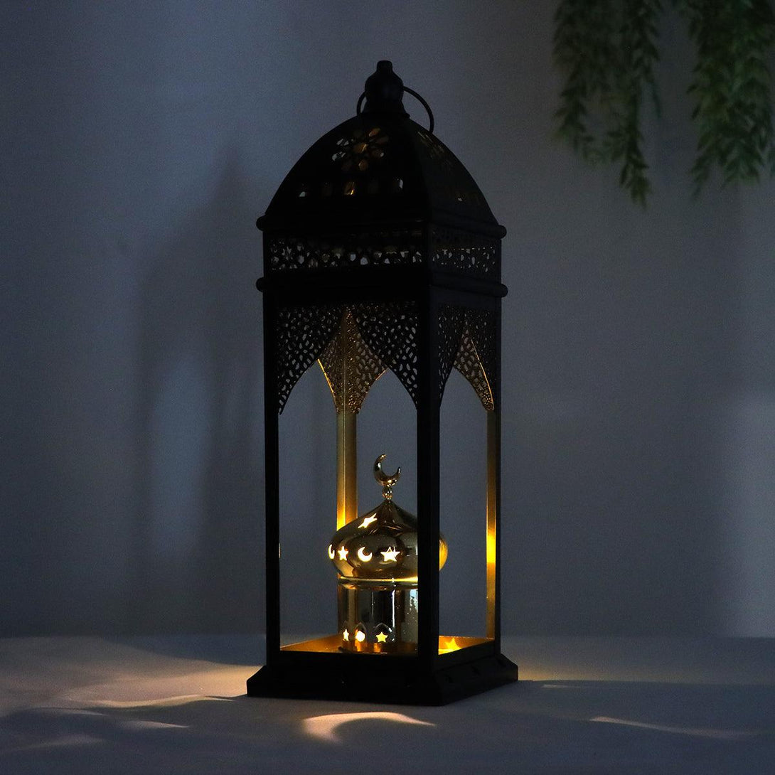 Family Ship Iron Ramadan lantern with black lighting - ALHOME