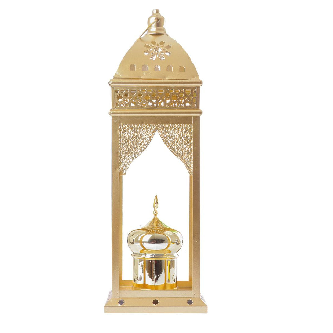 Family Ship Iron Ramadan lantern with golden lighting - ALHOME