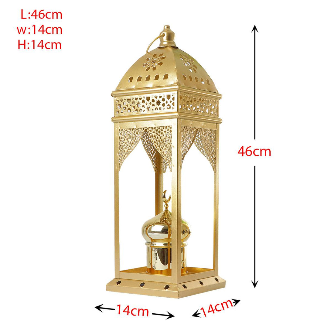 Family Ship Iron Ramadan lantern with golden lighting - ALHOME