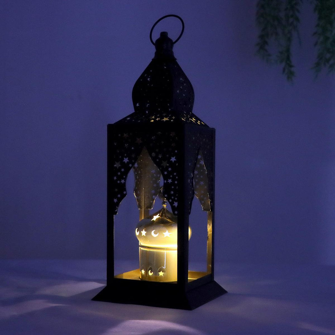 Family Ship Iron Ramadan lantern with black lighting - ALHOME