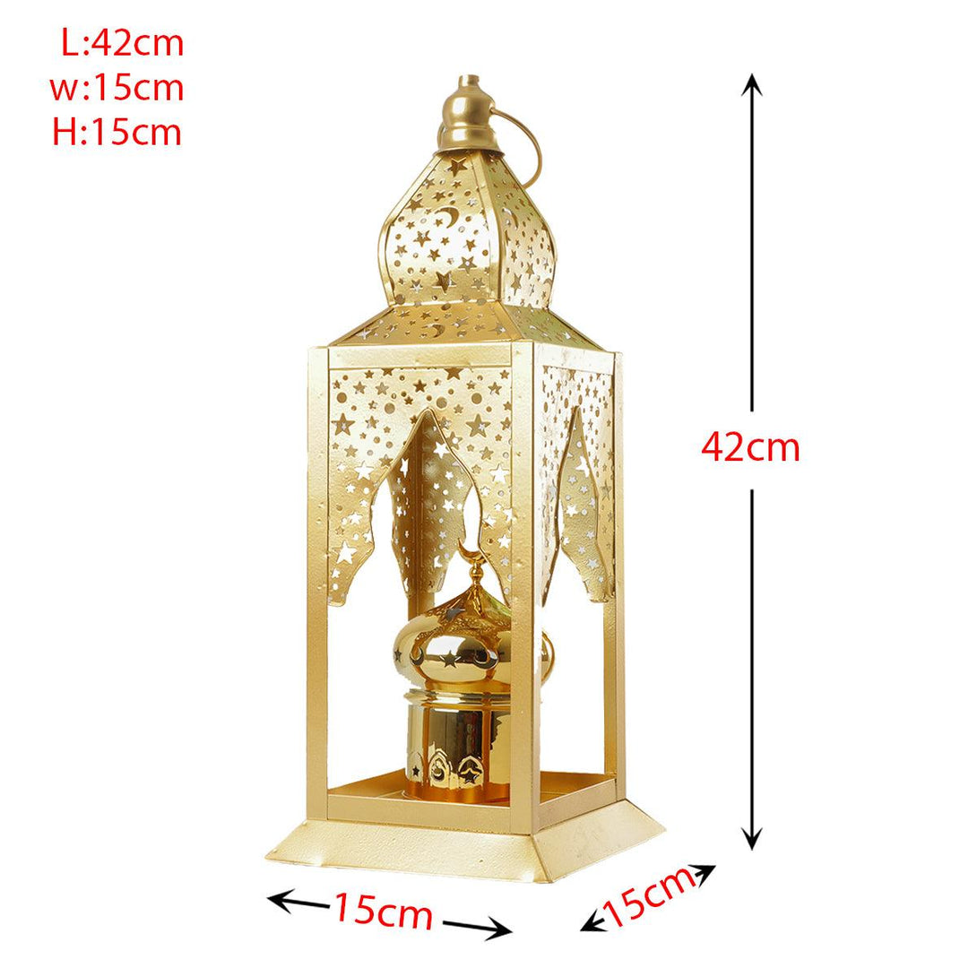 Family Ship Iron Ramadan lantern with golden lighting - ALHOME