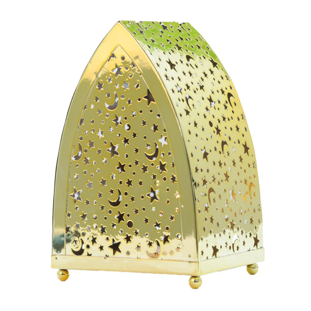 Family Ship Iron Ramadan lantern with golden lighting - ALHOME