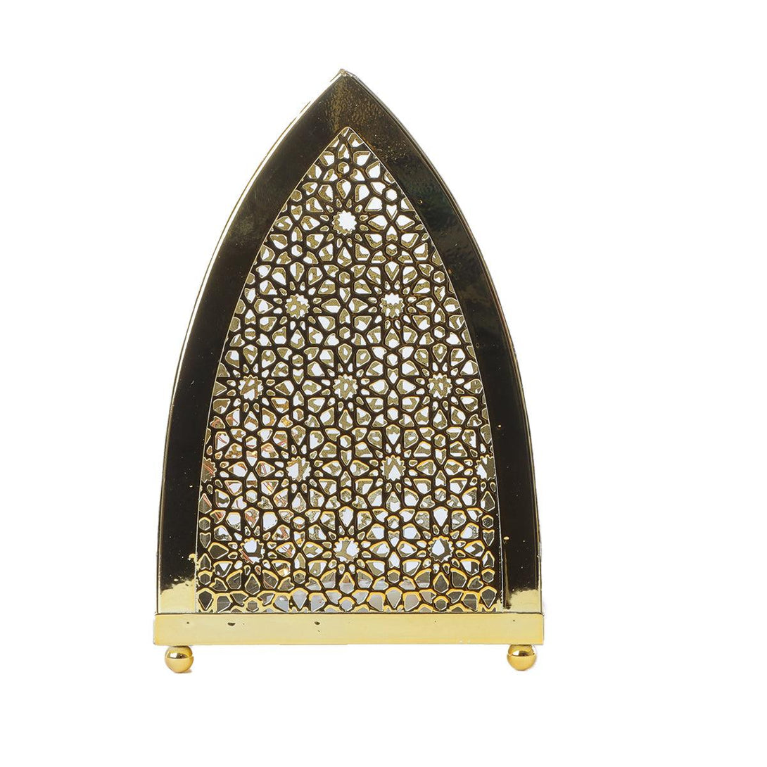 Family Ship Iron Ramadan lantern with golden lighting - ALHOME