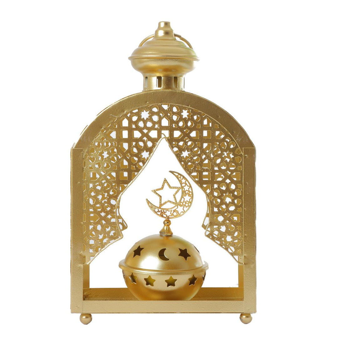 Family Ship Iron Ramadan lantern with golden lighting - ALHOME