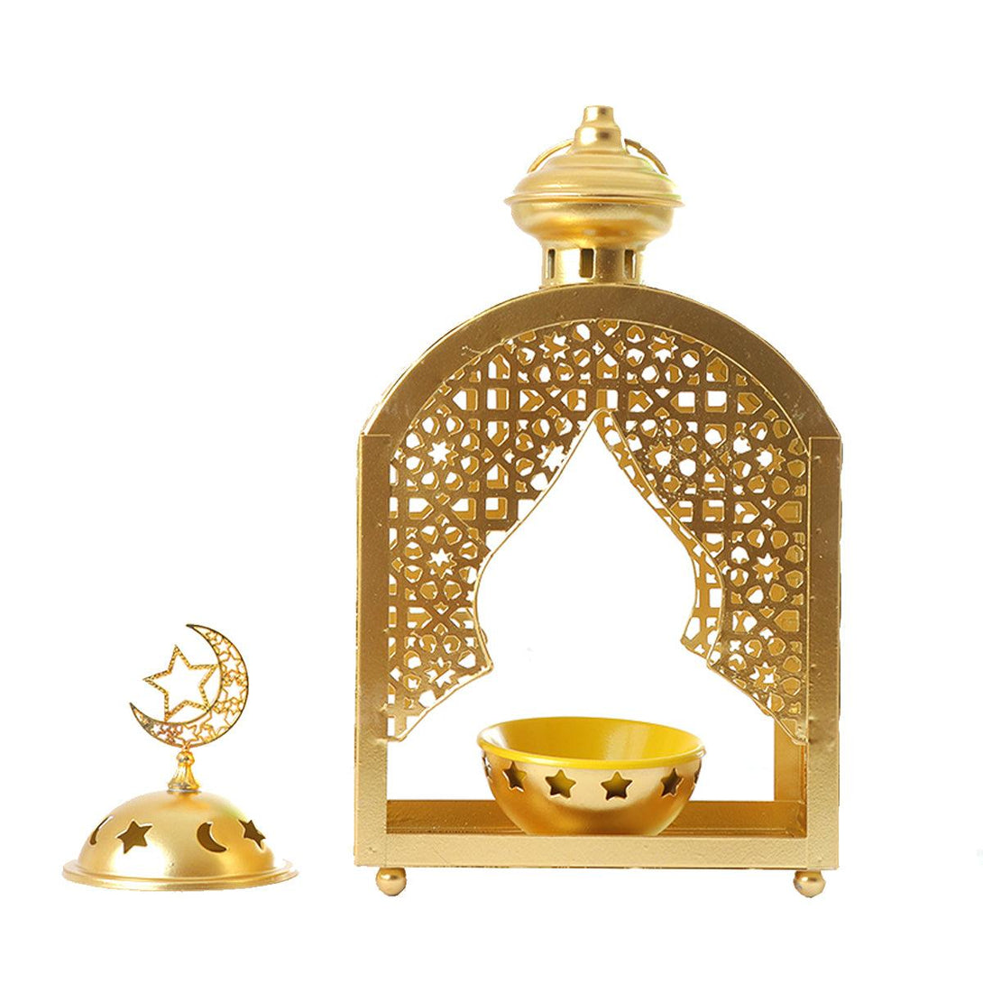 Family Ship Iron Ramadan lantern with golden lighting - ALHOME