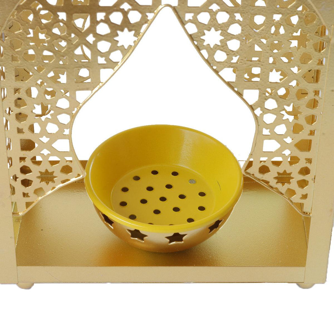 Family Ship Iron Ramadan lantern with golden lighting - ALHOME