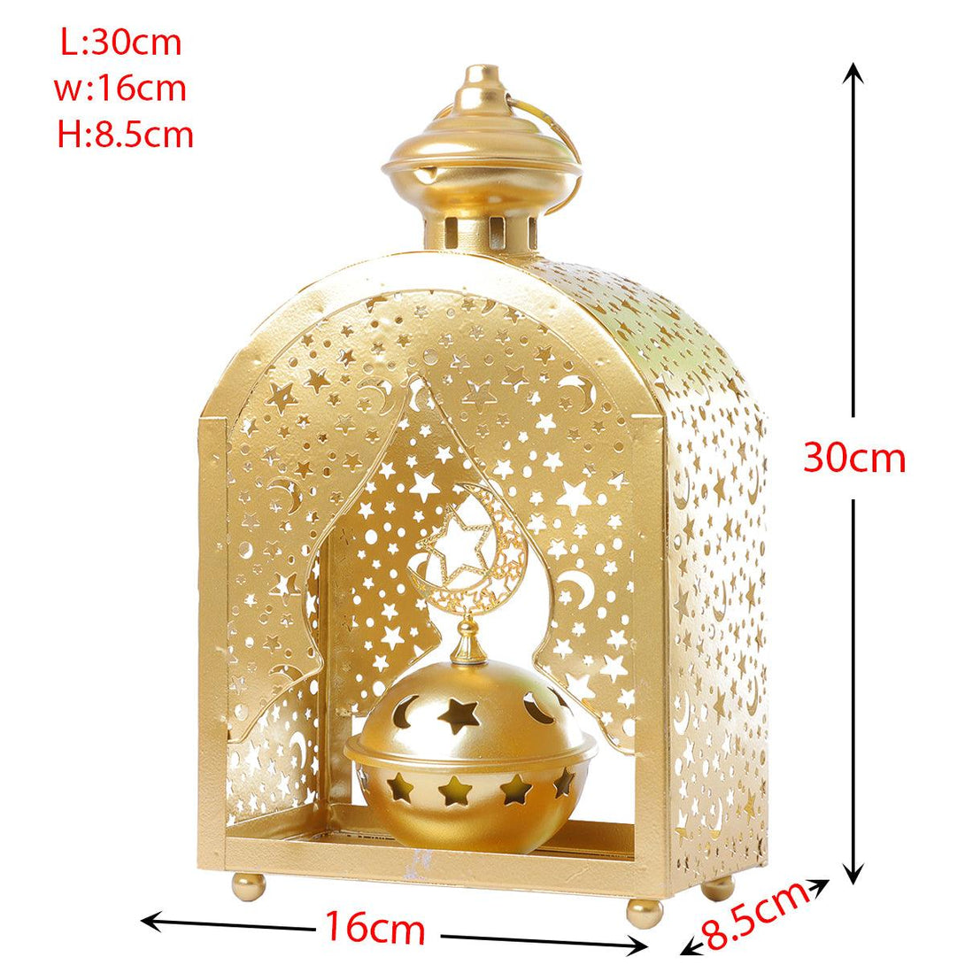 Family Ship Iron Ramadan lantern with golden lighting - ALHOME