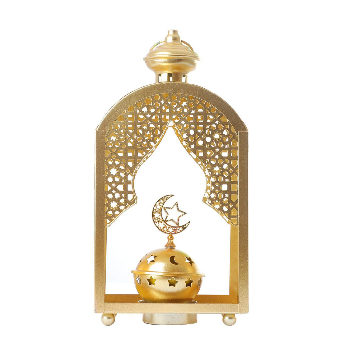 Family Ship Iron Ramadan lantern with golden lighting - ALHOME