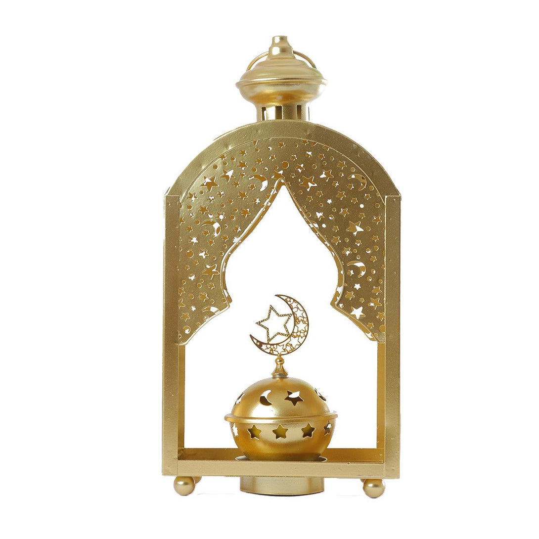 Family Ship Iron Ramadan lantern with golden lighting - ALHOME