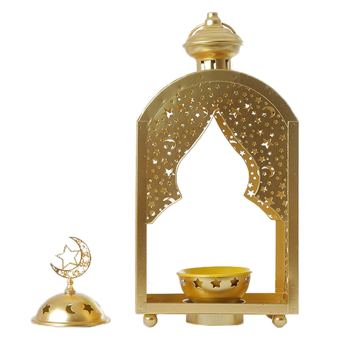 Family Ship Iron Ramadan lantern with golden lighting - ALHOME