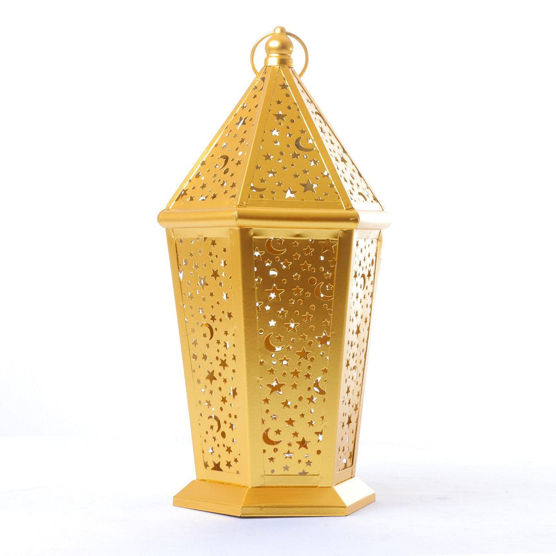 Family Ship Iron Ramadan lantern with golden lighting - ALHOME