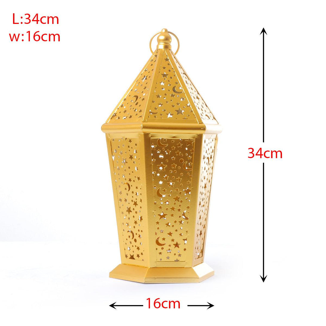 Family Ship Iron Ramadan lantern with golden lighting - ALHOME