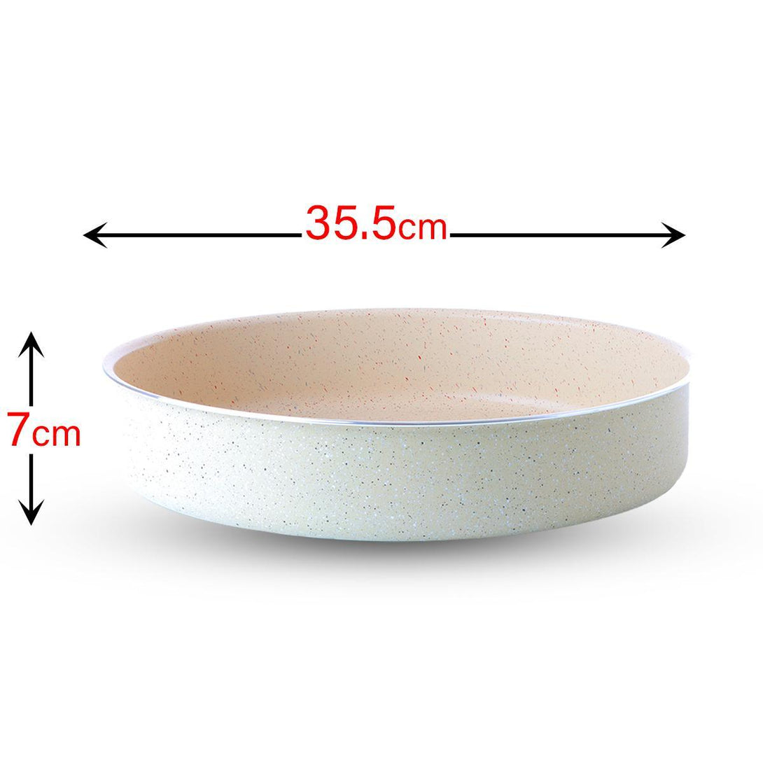 Family Ship Beige deep granite cooking tray, 35.5 cm - ALHOME