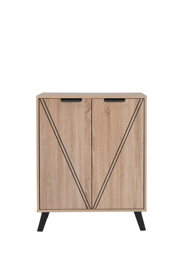 Two-door shoe cabinet, Malaysian wood, wooden color