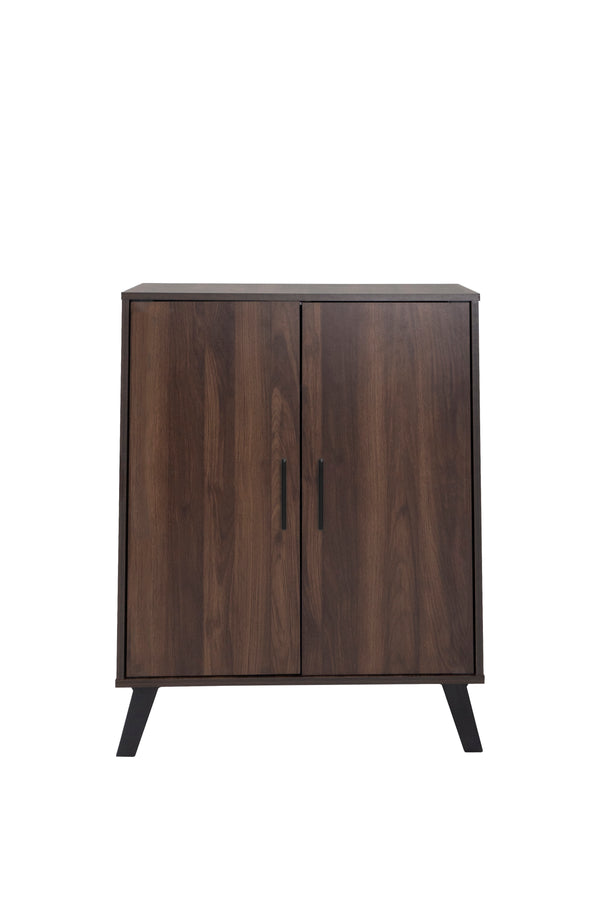 Two-door shoe cabinet, made of Malaysian wood, brown