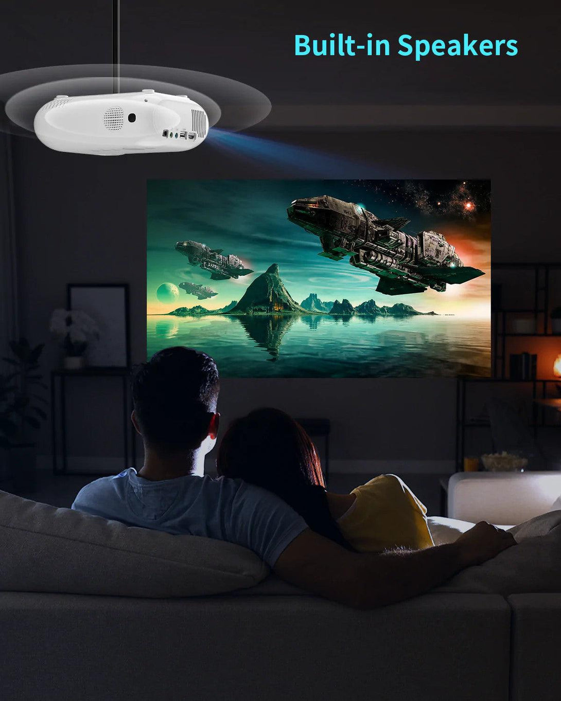 Apeman LC700 Native 1080P Projector with Built-in Netflix/Prime Video/YouTube - ALHOME