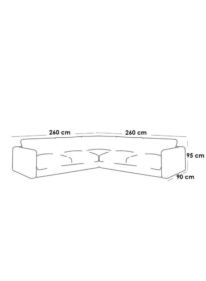 Alhome LShape Sofa 260x260x95x90 - Beige - ALHOME