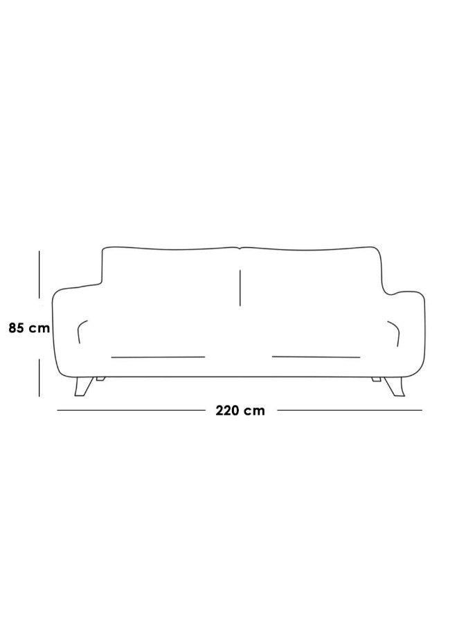 Alhome Swedish wood and linen 3 Seaters Sofa - White - ALHOME