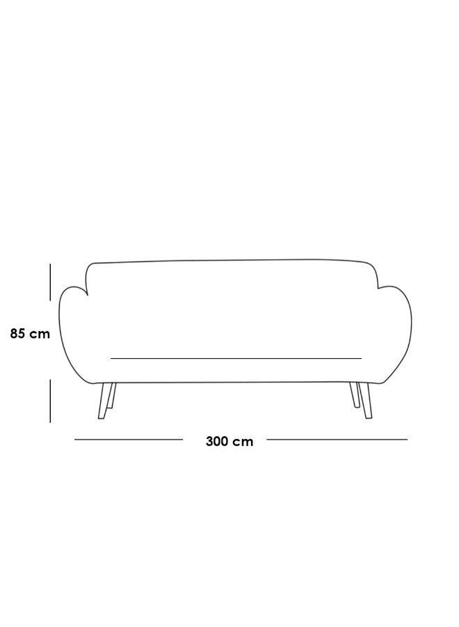 Alhome 4 Seaters Sofa - Velvet - Off White - 300x90x85 cm - ALHOME