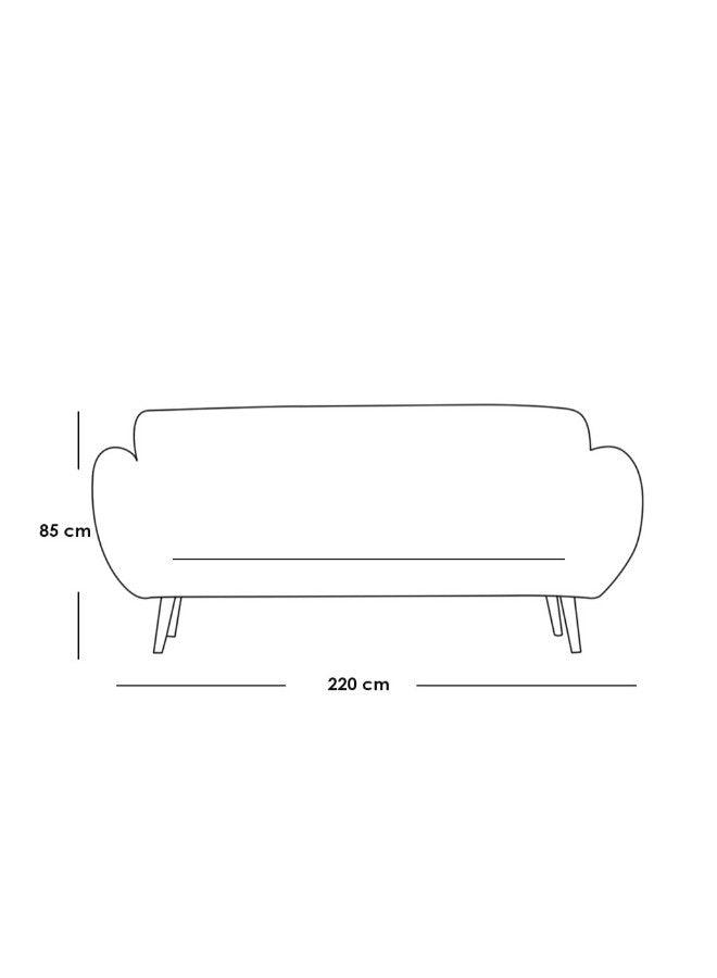 Alhome Swedish and Velvet 3 Seaters Sofa - Beige - ALHOME