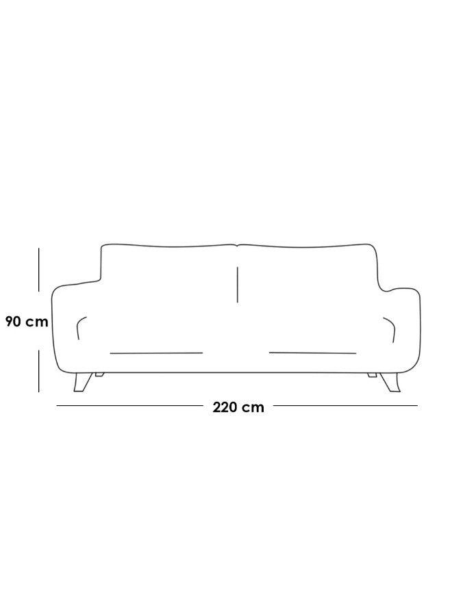 Alhome Chanille and Swedish Wood 3 Seaters Sofa - Green - ALHOME