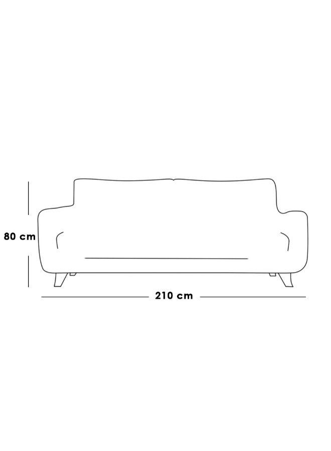 Alhome Velvet and Sweedish Wood 3 Seaters Sofa - White - AL-955 - ALHOME