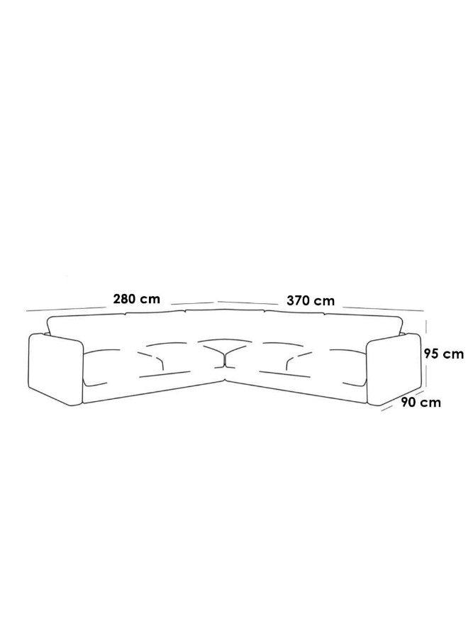 Alhome Lshape Sofa 370x280x95x90 - Grey - ALHOME