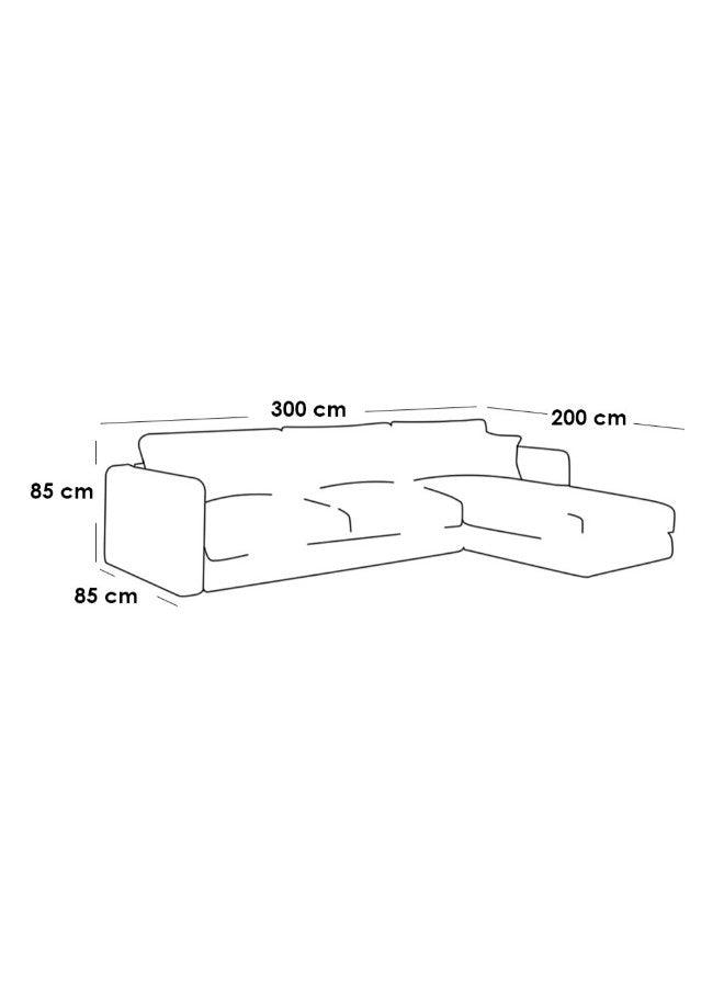 AlhomeLShape Sofa - Linen - Grey - 85x200x300x85 cm - AL-1289 - ALHOME