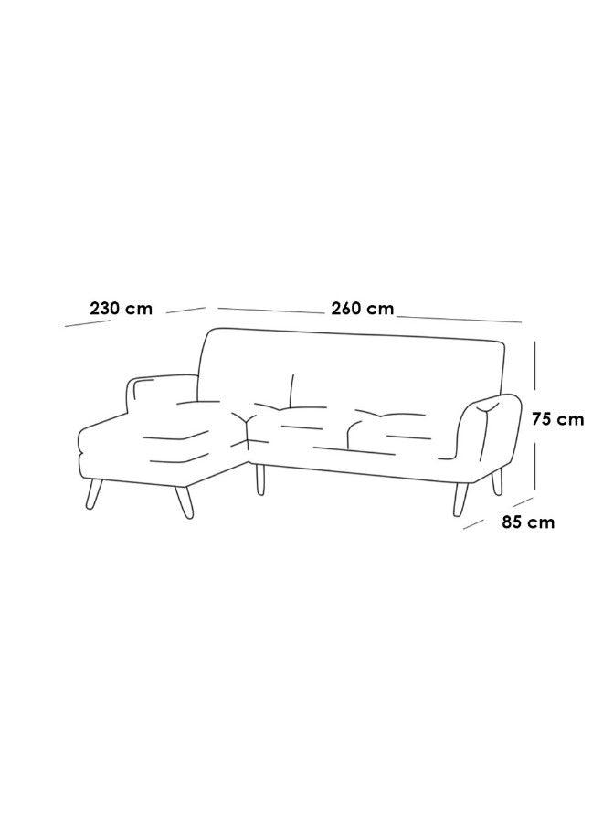 Alhome LShape sofa - Swedish wood - White - 260x230x85x75 cm - ALHOME