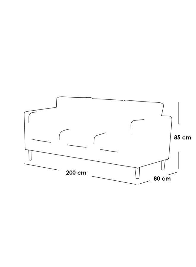 Alhome Velvet and Sweedish Wood 3 Seaters Sofa - Black - AL-1322 - ALHOME