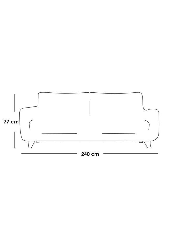 Alhome Swedish Wood and Velvet 3 Seaters Sofa - Yellow - ALHOME