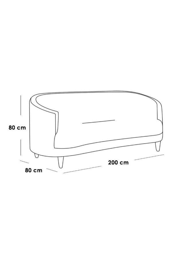 Alhome White Linen 3-Seaters Sofa 200-80-80 - ALHOME