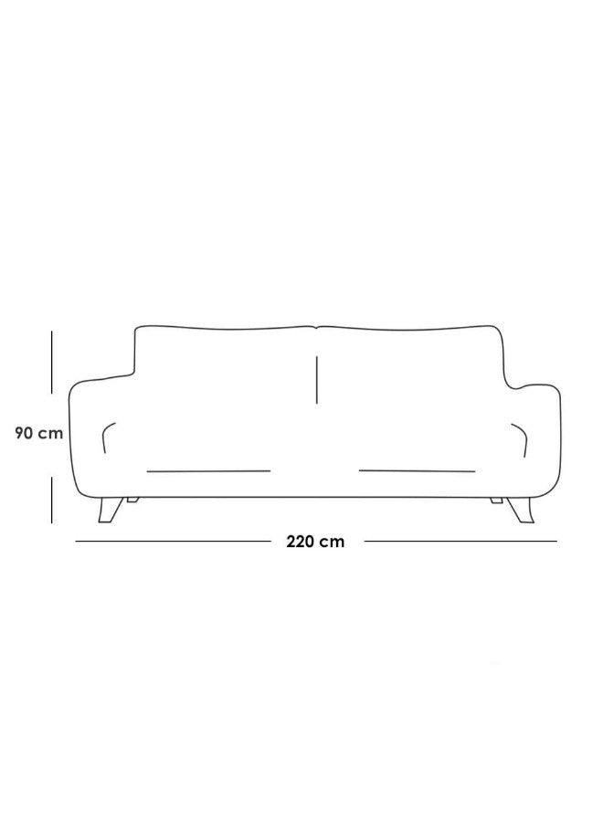 Alhome Swedish Wood and Linen 3 Seaters Sofa - Green - ALHOME