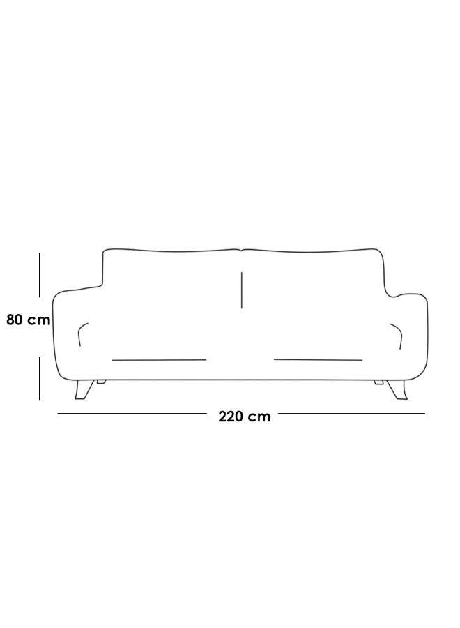 Alhome Bouclee and Swedish Wood 3 Seaters Sofa - ALHOME