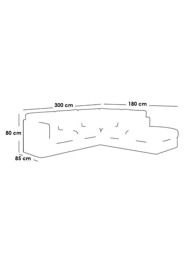 Alhome Corner sofa, size 300x180x80x85 cm - Off White - AL-86 - ALHOME