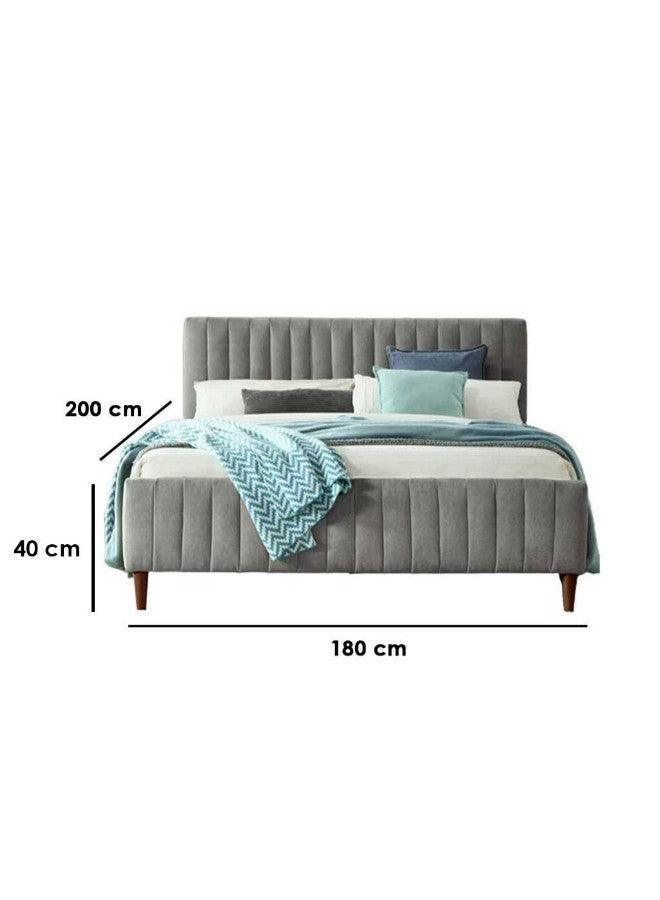 Alhome King Bed - 200x180x40 cm - Grey - AL-81 - ALHOME