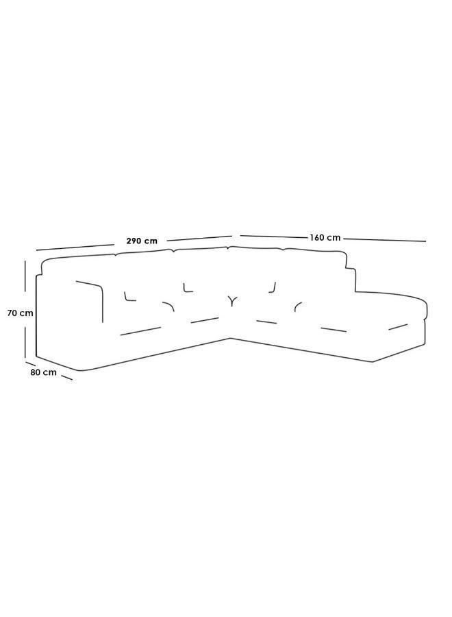 Alhome Corner sofa, size 290 x 160 x 70 x 80 cm - grey - AL-68 - ALHOME