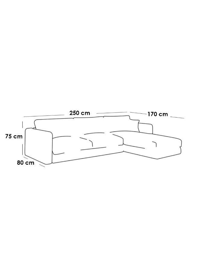 Alhome Corner sofa, size 250x170x80x75 cm - beige - AL-66 - ALHOME