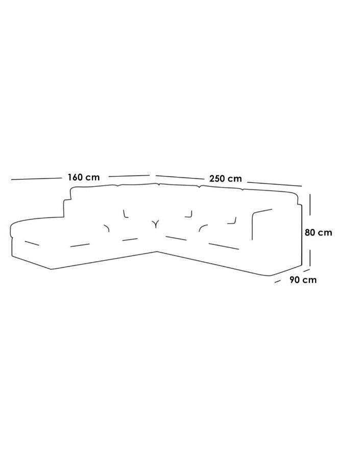 Alhome Corner sofa, size 250x160x90x80 cm - white - AL-136 - ALHOME